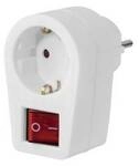 hama 00223213 Steckdosenadapter, Schutzkontakt-Steckdose, 2-poliger Schalter, Wei&szlig;