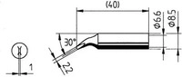 ERSA 0842JD/SB, Ersa 0842JD L&ouml;tspitze Mei&szlig;elform, gerade Spitzen-Gr&ouml;&szlig;e 2.2 mm