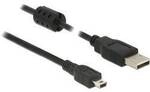 Delock USB-Kabel USB 2.0 USB-A Stecker, USB-Mini-B Stecker 0.50 m Schwarz mit