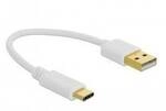 Delock USB-Kabel USB-A Stecker, USB-C&reg; Stecker 0.15 m Wei&szlig; 85355