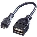 VALUE USB 2.0 Kabel, USB 2.0 Typ Micro B - Typ A BU, OTG, 0,15 m 11.99.8311