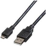 ROLINE USB 2.0 Kabel, USB A ST - Micro USB B ST, schwarz, 0,8 m 11.02.8754