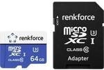 Renkforce RFmSD64 microSDXC-Karte 64 GB A1 Application Performance Class, v30...