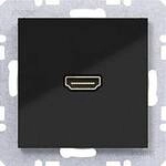 Hager HDMI-Steckdose Nachtschwarz (gl&auml;nzend) WAF4379BG 1 St.
