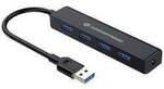 Conceptronic C4PUSB3 USB-Hub 4 Port USB-A USB 3.1 Gen1 5 GBit/s Schwarz C4PUSB3