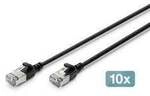 Digitus DK-1632-A-003S-BL-10 RJ45 Patchkabel CAT 6a 0.3 m Schwarz 1 St.
