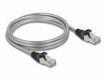 Delock 80109 RJ45 Patchkabel CAT 6a U/FTP 2.00 m Silber Metall 1 St.