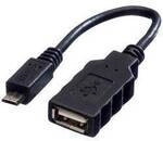 ROLINE USB 2.0 Kabel, USB 2.0 Typ Micro B - Typ A BU, OTG, 0,15 m 11.02.8311