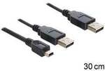 Delock USB-Kabel USB 2.0 USB-A Stecker, USB-A Stecker, USB-Mini-B Stecker 0.30 m