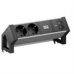 Bachmann DESK2 ALU BLACK 2xCEE7/3 BM0022046