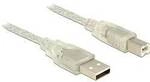 Delock USB-Kabel USB 2.0 USB-A Stecker, USB-B Stecker 1.50 m Grau mit Ferritkern