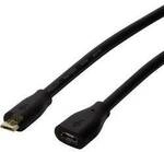 LogiLink USB-Kabel USB 2.0 USB-Micro-B Stecker, USB-Micro-B Buchse 1.00 m Schwarz mit
