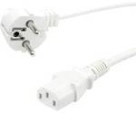 VALUE Netzkabel, CEE7/7-Stecker & IEC-Buchse gerade, wei&szlig;, 0,6 m 19.99.1016