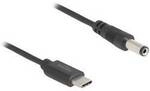 Delock USB-Ladekabel USB-C&reg; Stecker, DC Stecker 5,5 mm 1.00 m Schwarz mit USB 85397