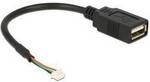 Delock USB-Kabel USB 2.0 USB-Pfostenbuchse, USB-A Buchse 0.15 m Schwarz 84834
