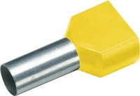 CIMCO 187736, Cimco 187736 Zwillings-Aderendh&uuml;lse 1 mm&sup2; Teilisoliert Gelb 100 St.