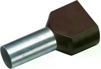 CIMCO 187707, Cimco 187707 Zwillings-Aderendh&uuml;lse 1.5 mm&sup2; Teilisoliert Schwarz 100