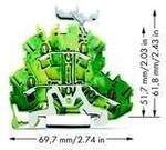 WAGO 2002-2237 Doppelstock-Schutzleiterklemme 5.20 mm Zugfeder Belegung: PE Gr&uuml;n,