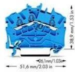 WAGO 2002-6304 Durchgangsklemme 5.20 mm Zugfeder Belegung: N Blau 100 St. Package