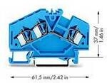 WAGO 281-651 Durchgangsklemme 6 mm Zugfeder Belegung: N Blau 100 St. Piece