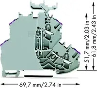 WAGO 2002-2238/099-000, WAGO 2002-2238/099-000 Doppelstock-Durchgangsklemme 4.20 mm