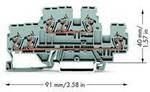 WAGO 870-531 Doppelstock-Durchgangsklemme 5 mm Zugfeder Belegung: L, L Grau 50 St.