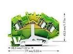 WAGO 781-637 Schutzleiterklemme 6 mm Zugfeder Belegung: PE Gr&uuml;n, Gelb 50 St. Package