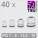 TRU TC-13448356, TRU COMPONENTS TC-13448356 Kabelverschraubung Polyamid Grau 40...