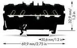 WAGO 2002-1405 Durchgangsklemme 5.20 mm Zugfeder Schwarz 100 St. Package