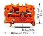 WAGO 2001-1202 Durchgangsklemme 4.20 mm Zugfeder Orange 100 St.