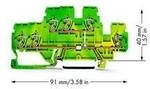 WAGO 870-537 Doppelstock-Schutzleiterklemme 5 mm Zugfeder Belegung: PE Gr&uuml;n,...