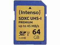 INTENSO 3421490, Intenso Premium SDXC-Karte 64 GB Class 10, UHS-I Schwarz