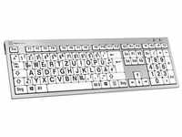 Logickeyboard XL-Print Kabelgebunden Tastatur Deutsch, QWERTZ Weiß Multimediatasten,