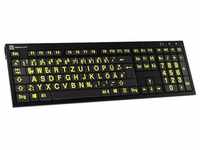 Logickeyboard XL-Print Kabelgebunden Tastatur Deutsch, QWERTZ Schwarz