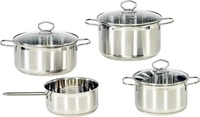 Kr&uuml;ger Haushaltswaren SM4 Manhattan Kochtopf-Set 4teilig Edelstahl