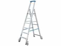 Krause 124609 Aluminium Stufen-Stehleiter fahrbar Arbeitshöhe (max.): 2.70 m...