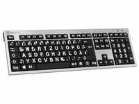 Logickeyboard XL-Print Kabelgebunden Tastatur Deutsch, QWERTZ Grau Multimediatasten,