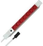 Kopp 931704011 Steckdosenleiste 19 Zoll 7fach Wei&szlig;, Rot Kaltger&auml;testecker 1 St.