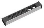 Bachmann 912.007 Steckdosenleiste ohne Schalter Aluminium, Schwarz Schutzkontakt