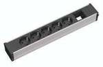 Bachmann 912.008 Steckdosenleiste ohne Schalter Aluminium, Schwarz Schutzkontakt
