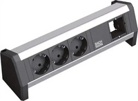 BACHMANN 902.000, Bachmann 902.000 Steckdosenleiste ohne Schalter Schwarz, Aluminium