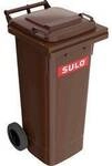 SULO M&uuml;lltonnen aus Kunststoff, Volumen 80 l, BxTxH 448x530x945 mm, Farbe braun