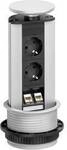 EVOline 93100314 Steckdosenturm 2fach Schwarz, Silber Schutzkontakt 1 St.