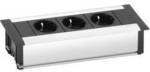 EVOline 159610000900 Steckdosenleiste 3fach Aluminium, Schwarz Schutzkontakt 1 St.