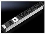 Rittal DK 7240.201 Steckdosenleiste 9-fach, mit Kaltger&auml;tebuchse Aluminium Grau 1