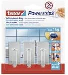 tesa POWERSTRIPS&reg; Klebehaken Small Classic Chrom Inhalt: 3 St. 57540-00012-20