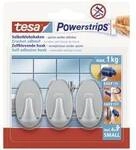 tesa POWERSTRIPS&reg; Klebehaken Small Oval Chrom (matt) Inhalt: 3 St. 57519-00000-20