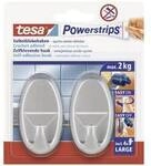 tesa POWERSTRIPS&reg; Klebehaken Large Oval Chrom (matt) Inhalt: 2 St. 58063-00000-20