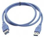 Manhattan USB-Kabel USB 3.2 Gen1 USB-A Stecker, USB-A Buchse 2.00 m Blau vergoldete
