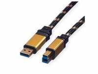 ROLINE GOLD USB 3.2 Gen 1 Kabel, Typ A-B, 3 m 11.02.8903